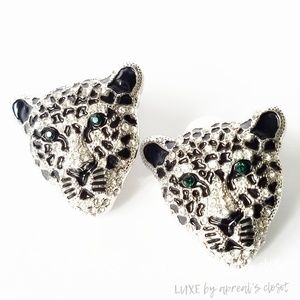 Jeweled Jaguar Statement Earrings